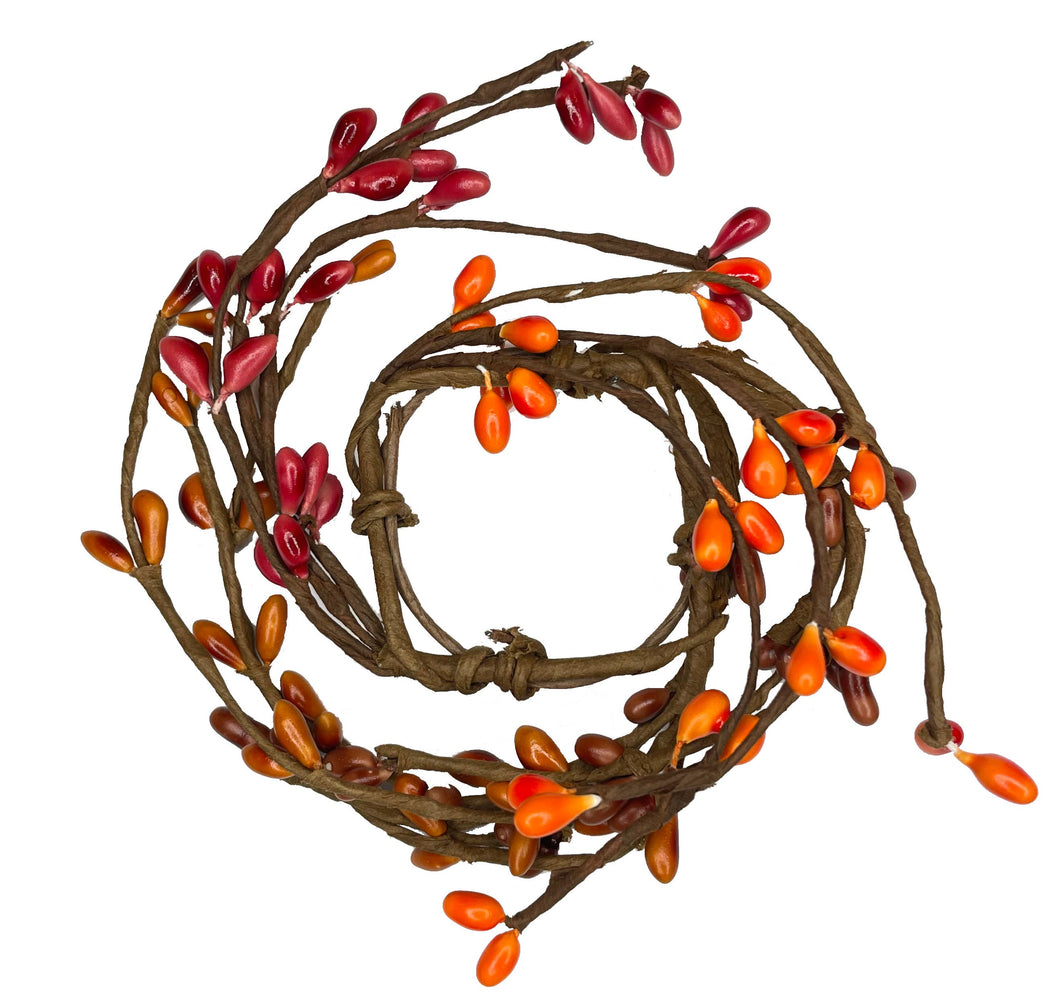 1.5 in Orange Pip Berry Candle Ring Wreath