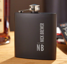 Load image into Gallery viewer, Custom Engraved Black Flask
